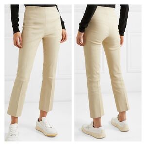 Malene Birger Florentina Leather High Waist Straight Leg Cropped Pants Sz 44